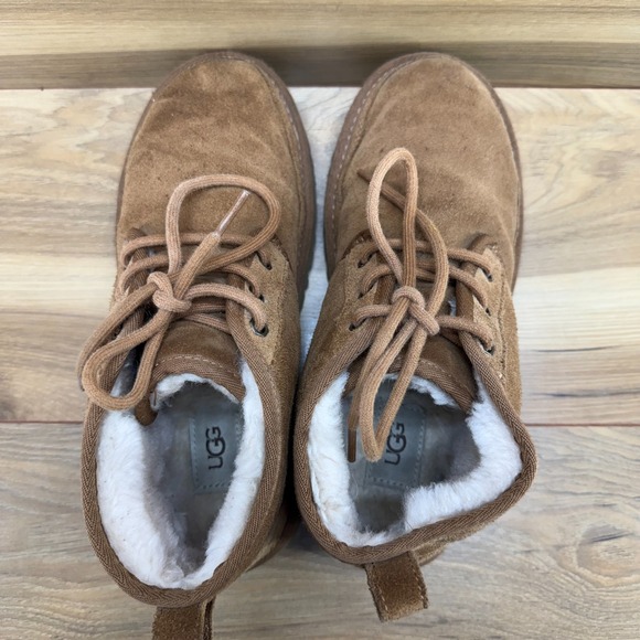 UGG Neumel Chukka Boot Mens 8 Chestnut Suede Shearling Fur Lined Lace Up main image 4